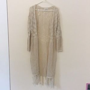 Sans Souci Long Crochet Cardigan